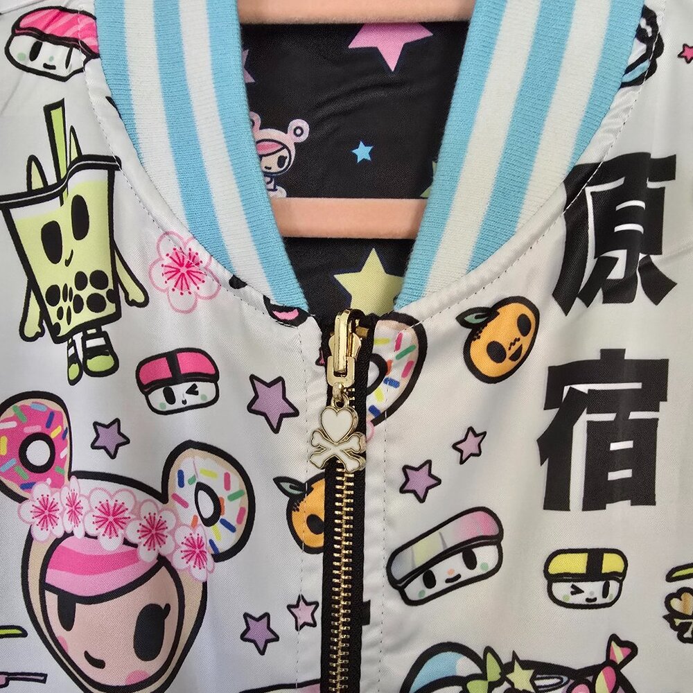 NWOT RARE TOKIDOKI DOLLS KILL Reversible Satin Jacket Size L - Picture 2 of 7
